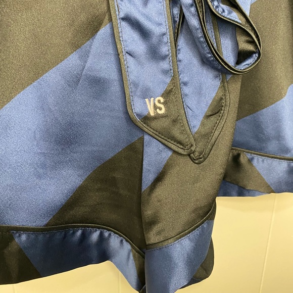 Victoria's Secret Black and Blue Stripe Satin
Romper Size Small - Picture 8 of 9